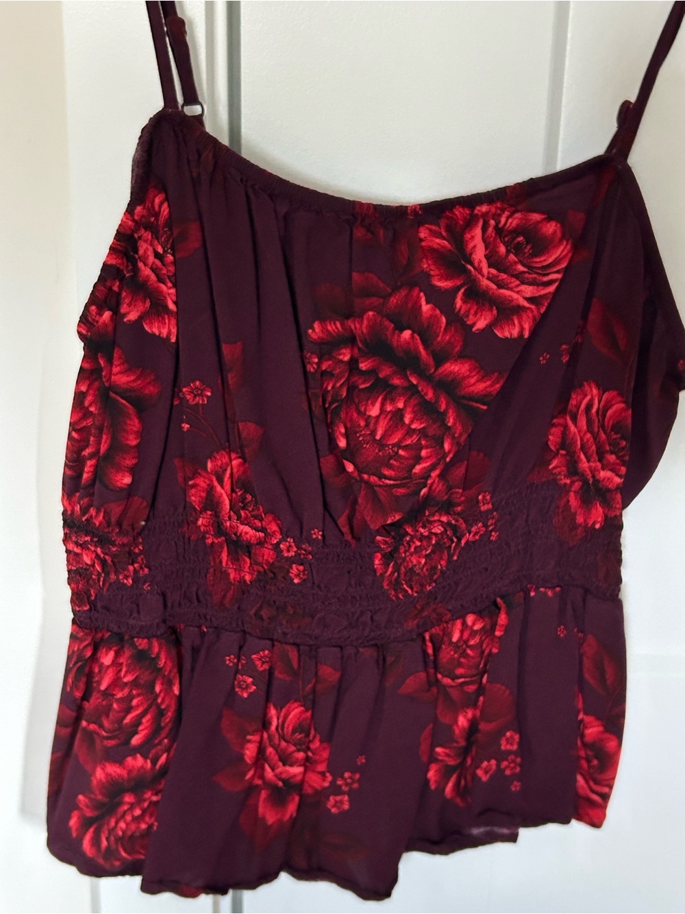 Old Navy Burgundy Floral Spaghetti Strap Cami